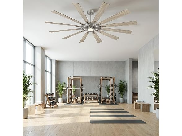 Parrot Uncle 72 Inch Large Windmill Ceiling Fan Silver