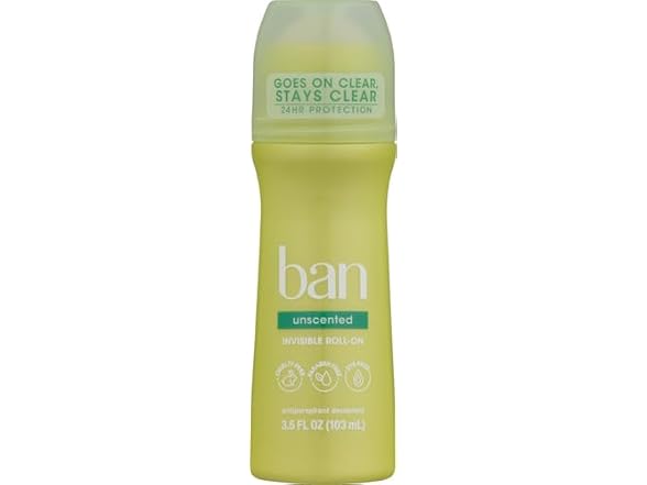 Ban Roll On Deodorant Unscented 3.5oz