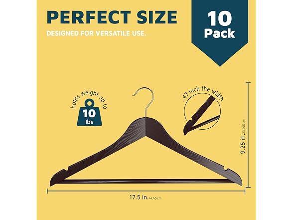 Lifemaster Wooden Clothes Hangers 10 PK Cherry