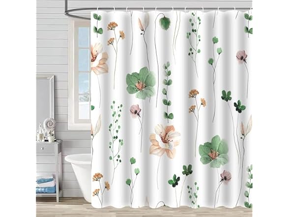 Cnayuep Watercolor Floral Shower Curtain