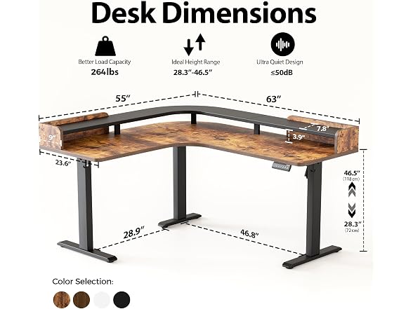 L Shaped Standing Desk with Monitor