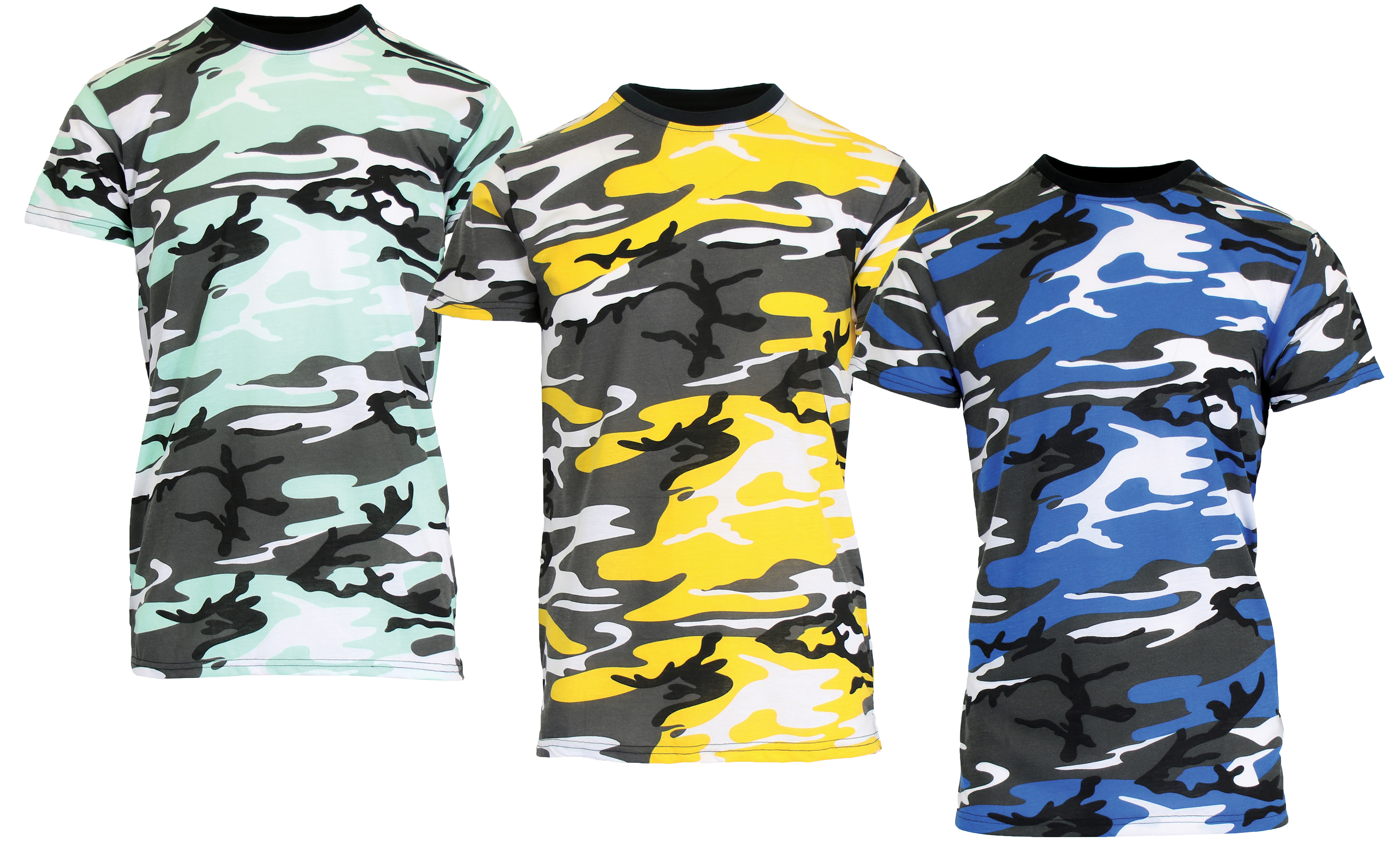 1 & 3Pk Mens S/S Crew Neck Camo Tee - Gallery 36