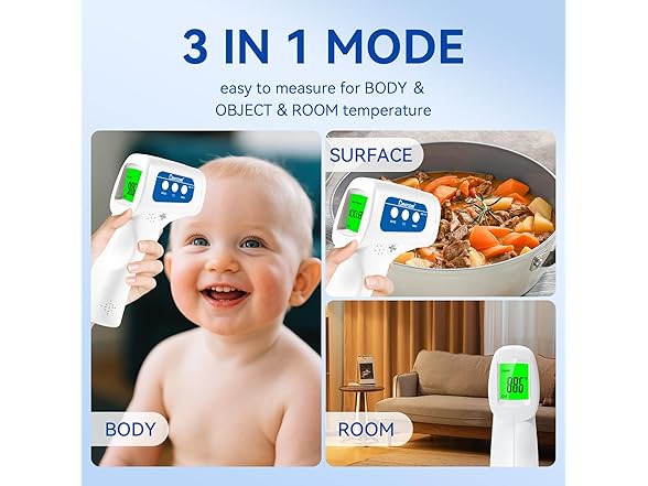 2Pk Berrcom 3-in-1 Forehead Thermometer