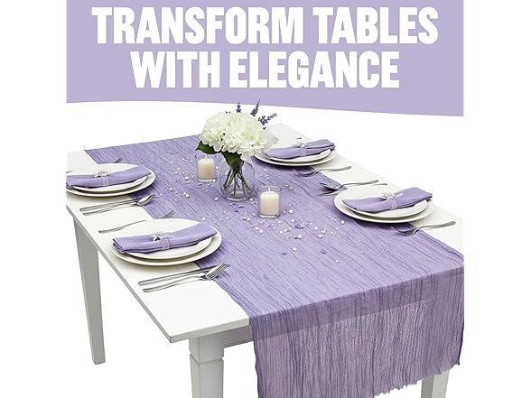 Fun Express 70" x 30" Lavender Gauze Table Runner