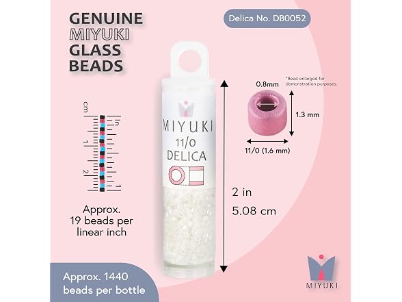 Miyuki Delica Seed Beads DB0052 - Off White AB