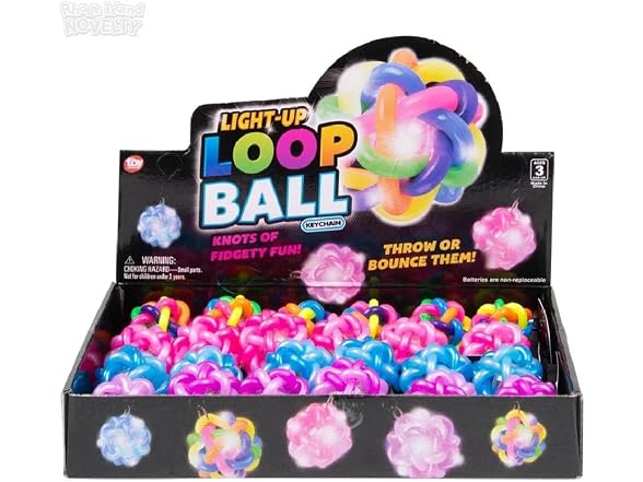 1.5" Light-Up Loop Ball Backpack Clip 24ct