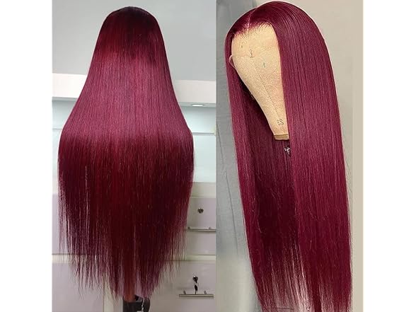 Burgundy Lace Front Wigs Human Hair