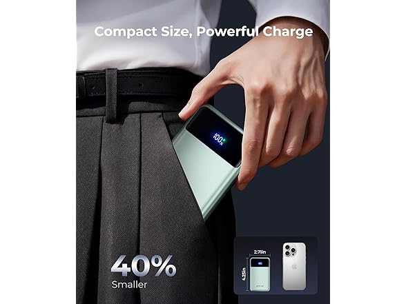 (1 or 2 PACK) 30,000mAh 65W Powerbank with Built-in Cables