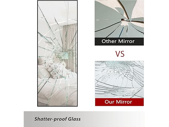 NeuType 47"x16" Black Full Length Mirror