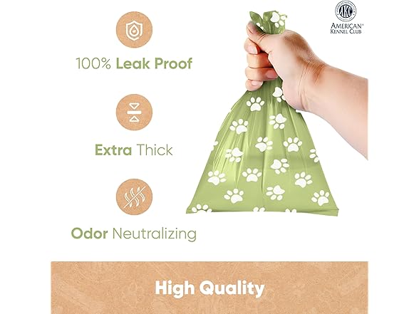 AKC Extra Thick Dog Poop Bags, 240 Count
