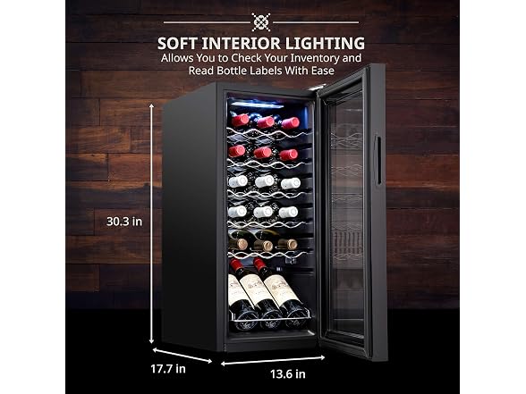 Ivation 18 Bottle Compressor Wine Cooler Refrigerator with Wi-Fi Smart App