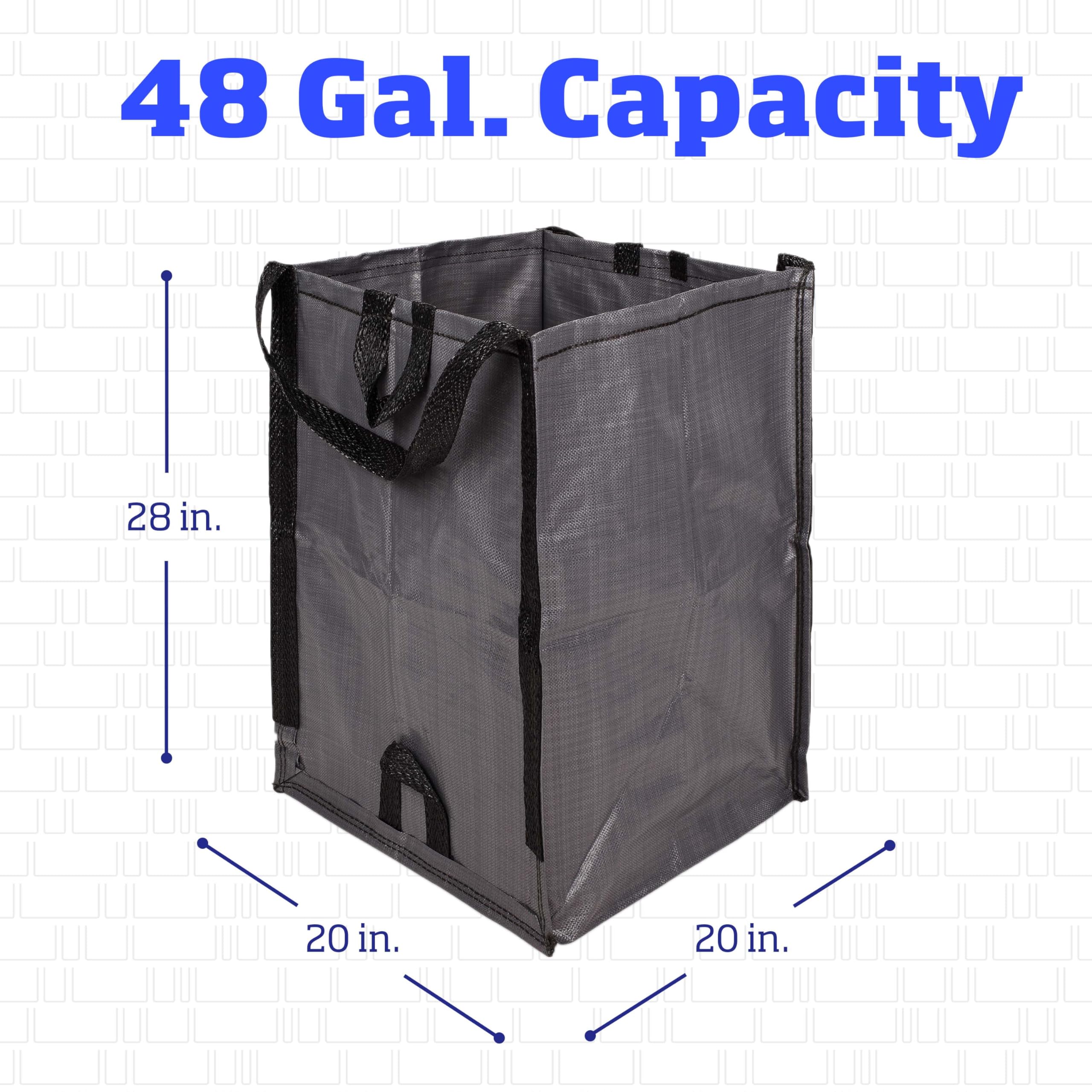 DURASACK Heavy Duty Reusable Yard Bags, 48-Gallon, 3PK - Gallery 14