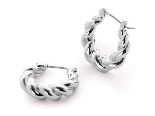 Ana Luisa Twisted Huggie Silver Earrings