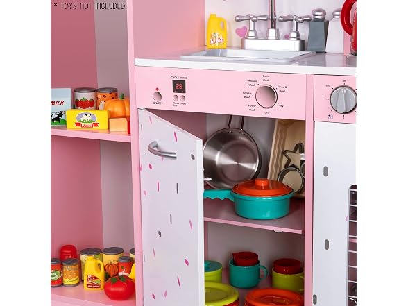 Kitchen set pink cookie backsplash