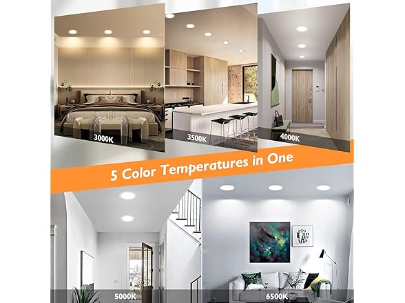 BesLowe 4-Pack 6" 5CCT Ceiling Lights
