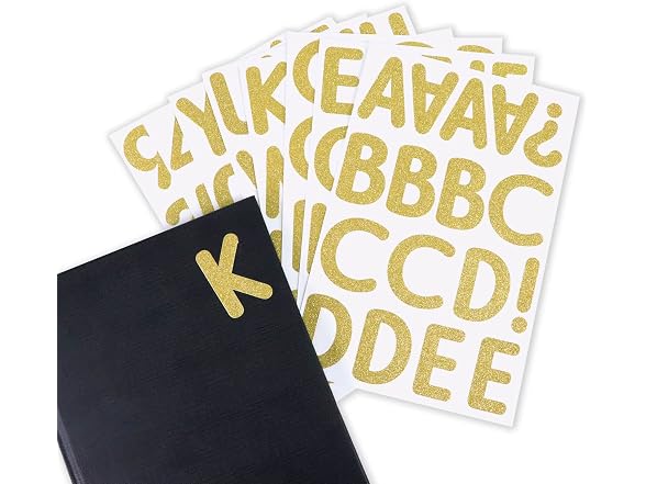 Recollections Gold Glitter Rounded Font Alphabet Stickers