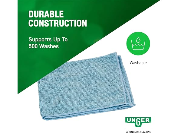 Unger Commercial Microfiber Cleaning Cloth 10 Pack