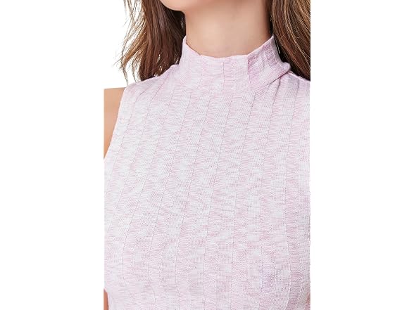 Forever 21 (S) Marled Mock Neck Crop Top
