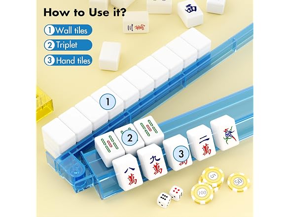 YOAEAILY Mahjong Racks with Pushers