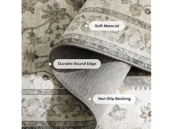 Marsail 6x9 Washable Vintage Floral
