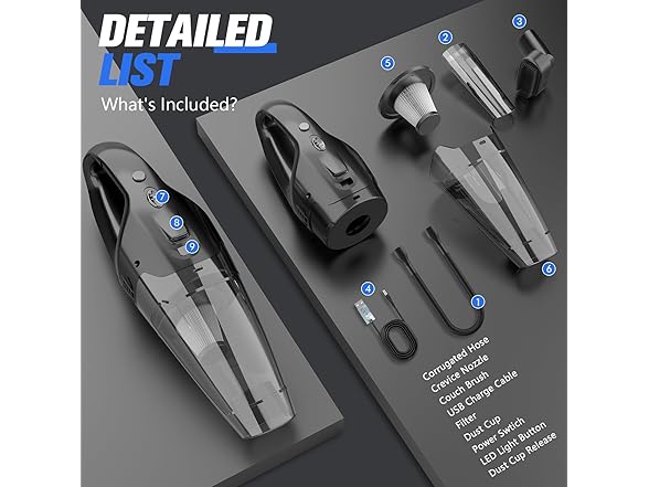 BSRCO 30-Min Runtime Pro Handheld Vacuum Cordless