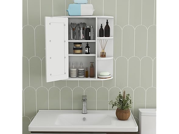 Jhshop Bathroom Wall Cabinet Over Toilet Storage