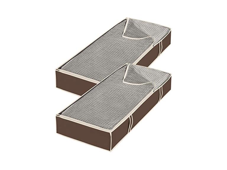 Whitmor Zippered Underbed Bags Java Set of 2