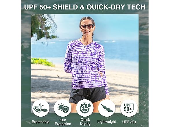 Kanu Surf Women's LS UPF50 Swim Top Purple (XL)