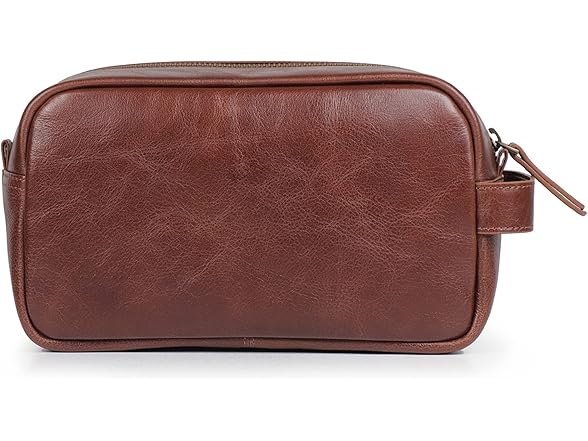 Londo Genuine Leather Travel Toiletry Bag Brown