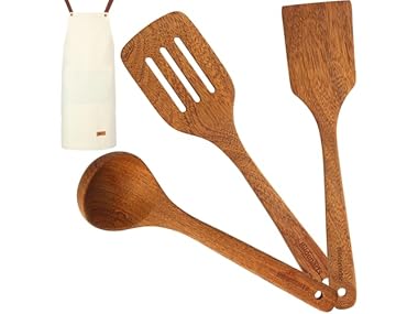 $14.99, Was $33.99, 55% Off! Wood Cooking Spoons 3 Pack Wooden Spoons dealfomo