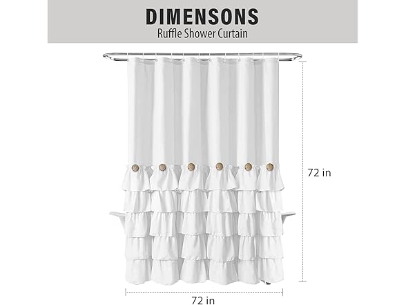 Seasonwood White Ruffle Shower Curtain