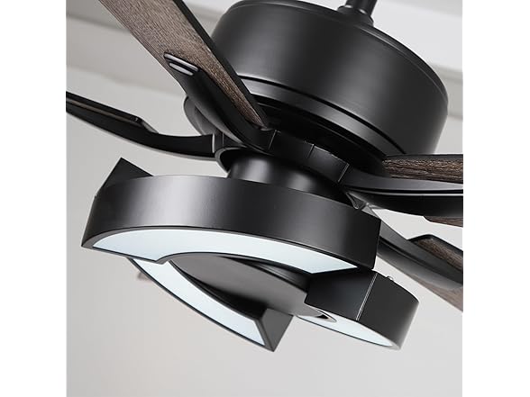 Parrot Uncle F6366BK-PU 52 Inch Ceiling Fans with Ligh