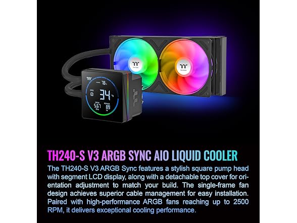 Thermaltake TH240-S V3 ARGB CPU Liquid Cooler 240mm