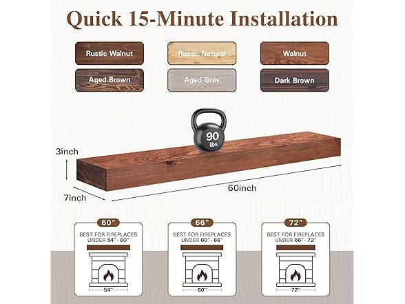 Eshoma BC1229925090002 Fireplace Mantel