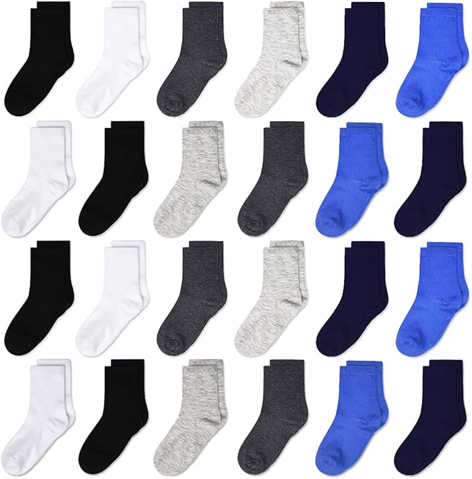 24 Pairs Cozy Athletic Crew Socks - Gallery 13