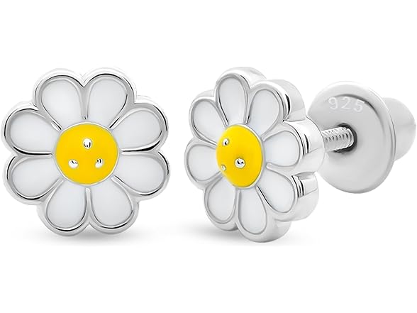UmaUmi 925 Sterling Daisy Studs Girls