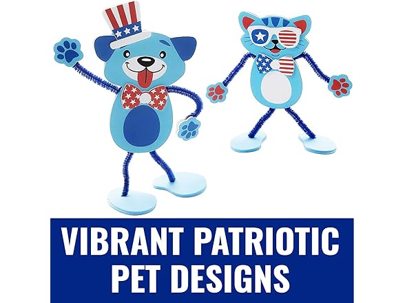 Fun Express Stand-Up Patriotic Pets Chenille Kit