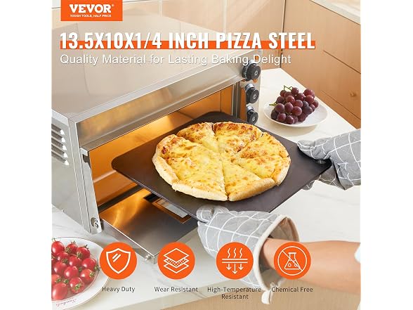 VEVOR Pizza Steel, 13.5" x 10" x 1/4"