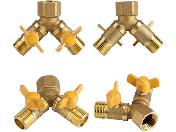 Oumefar G1/2 Brass 2 Dual Faucet Connector
