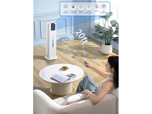 White Hiswelle 8L Smart Top Fill Humidifier