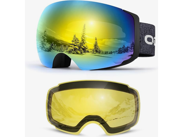 Odoland Anti-Fog Magnetic Ski Goggles