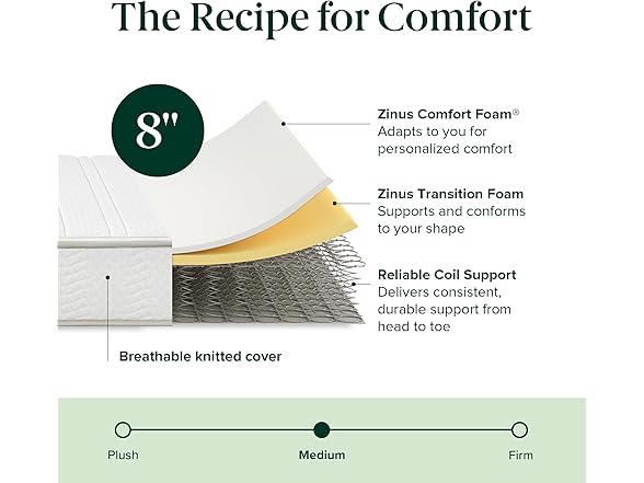 Zinus 8 Inch Foam and Spring Hybrid Mattress