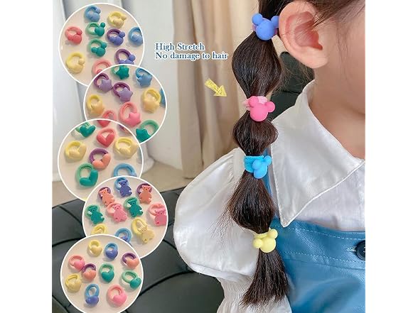 Misgirlot Baby Hair Ties Seamless Cotton 50 Pc