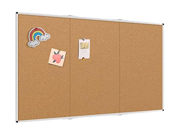 VIZ-PRO Cork Board, 96x48", Foldable