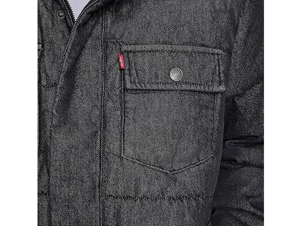 Levis Mens Mixed Media Quilted Puffer Jacket (L)