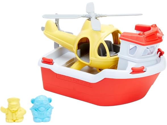 Green Toys Rescue Boat – Bath & Water Play Set