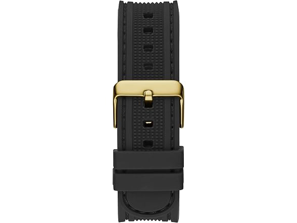 Guess Men's 50mm Watch - Black Silicone Gold Tone