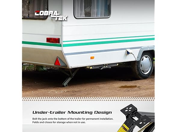 Cobra-Tek CBK-1030-PBK 5000 lbs Trailer Jack (30")