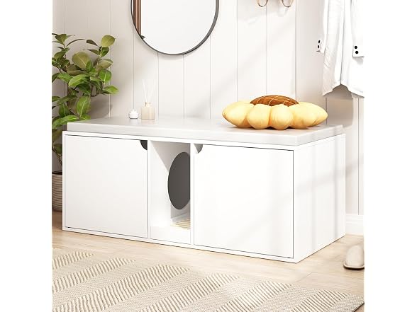 Hidden Cat Litter Box Enclosure Furniture, W