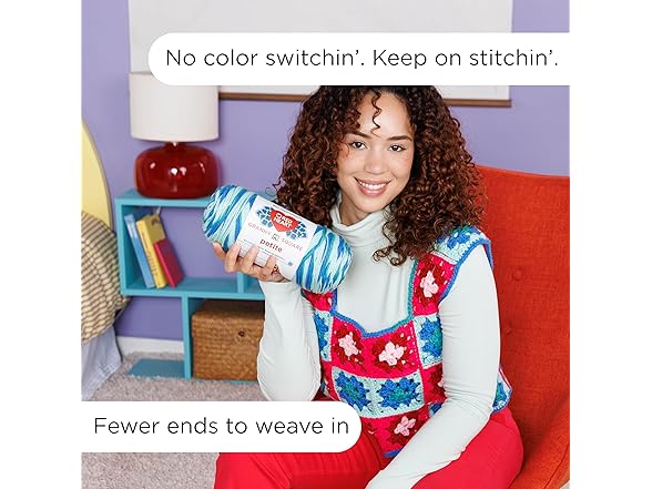 Red Heart All in One Granny Square Petite Pep Talk